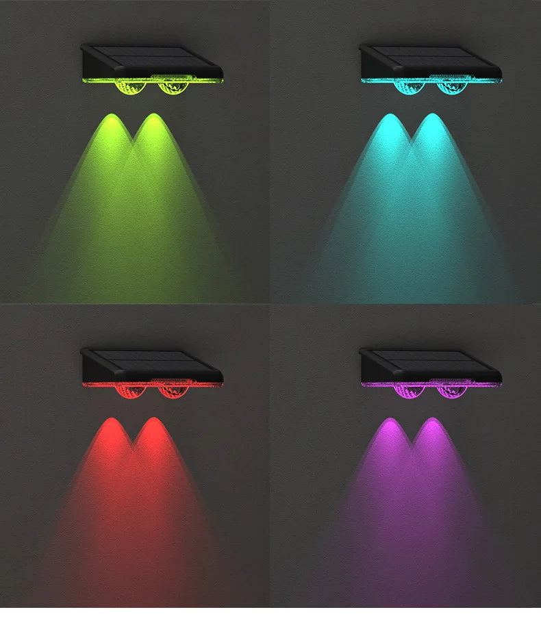 LED Solar Fence Lights Outdoor Garden Solar Powered Wall Lights Waterproof Bright Landscape Lamp Deck Patio Yard Deck Decor