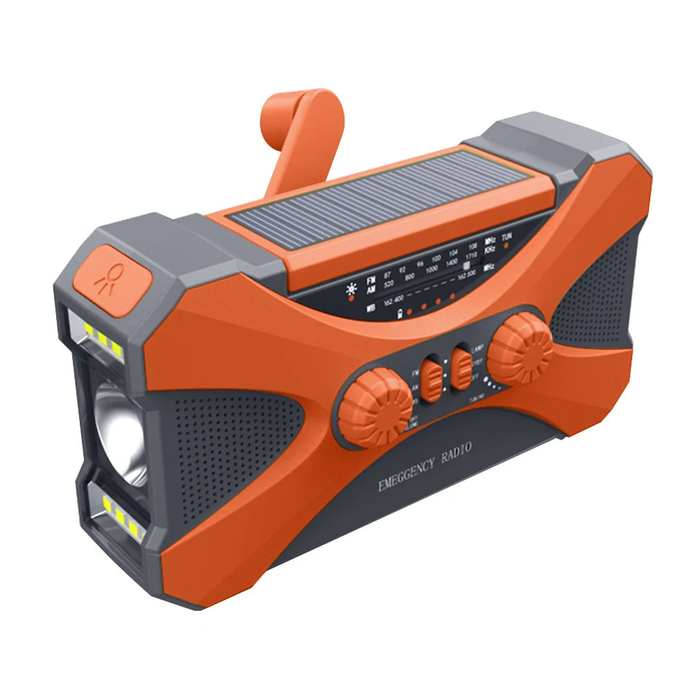 10000mAh Emergency Solar Power Radio Hand Crank Radio AM/FM/NOAA Global receiver High Quality LED Torch Reading Light SOS Alarm