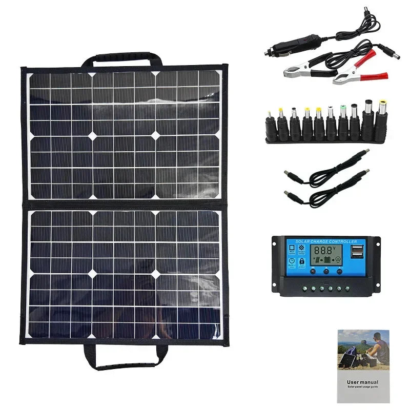 1000W 18V Portable Foldable Solar Panel Kit Complete Solar Power Station for Car Boat Caravan Camping Outdoor