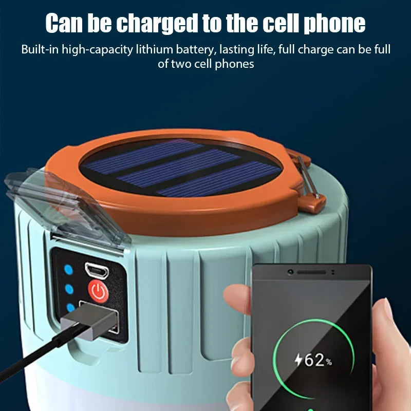 Solar Camping Light Power Bank LED Camping Lanterns with Remote Control Waterproof Outdoor Tent Light Rechargeable Flashlight