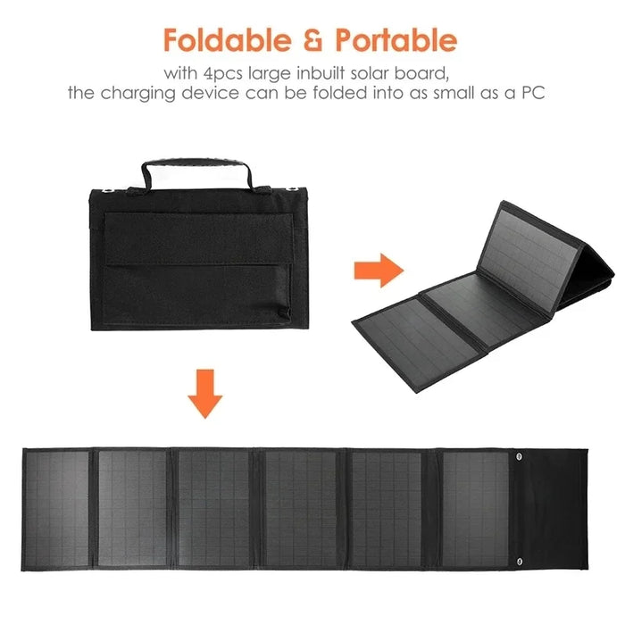 120W Solar Panel Folding Bag USB+DC Output Solar Charger Portable Foldable Solar Charging Device Outdoor Portable Power Supply