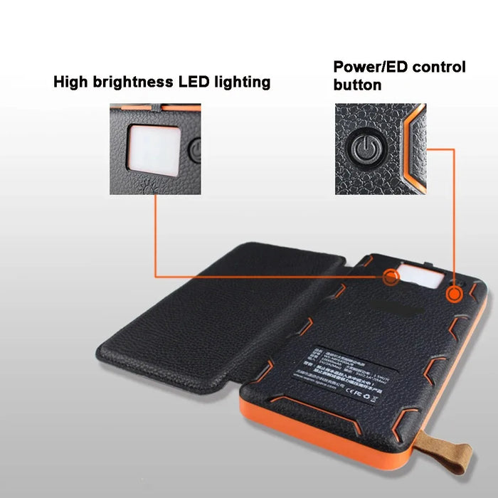 Solar Power Bank 10000/20000 mAh Portable Solar Panel Charger Solar Cell Folding Solar Power Bank 5V Dual USB For Phone Camping