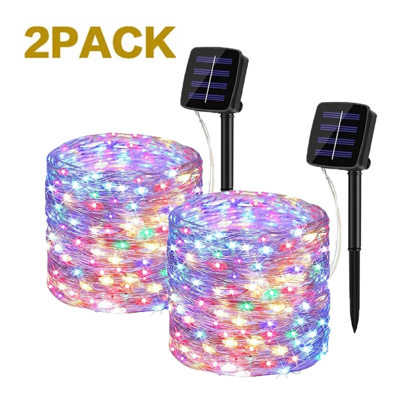 32M Solar String Fairy Lights Christmas Lights Outdoor Waterproof Garland Solar Power Lamp Christmas For Garden Decoration