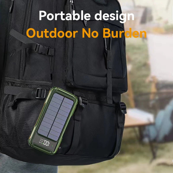 4-in-1 Solar Power Bank Built-in-cables 100000mAh High Capacity Charger Fast Charging Intelligent Digital Display Battery 2025