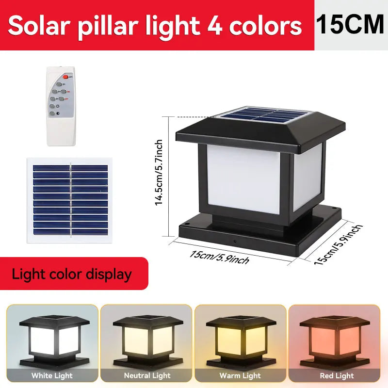 Solar Column Light Garden Solar Lamps Waterproof LED Solar Pillar Light Timed Remote Control LED Outdoor Lighting Courtyard Lamp