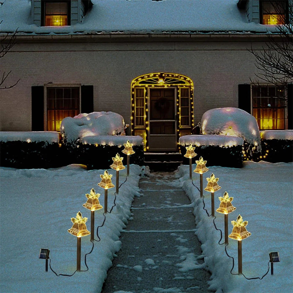 Solar Christmas Pathway Lights 5 Pack Solar Christmas Decor Star LED Lights Outdoor Waterproof Stake Lights Garden Walkway 731