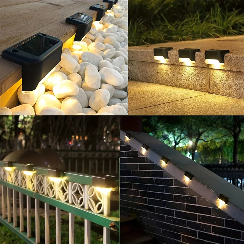 4/8/12pcs LED Solar Step Lamp Outdoor Garden Lights Solar Stair Light Waterproof Fence Lamp Decoration for Patio Path Deck Stair