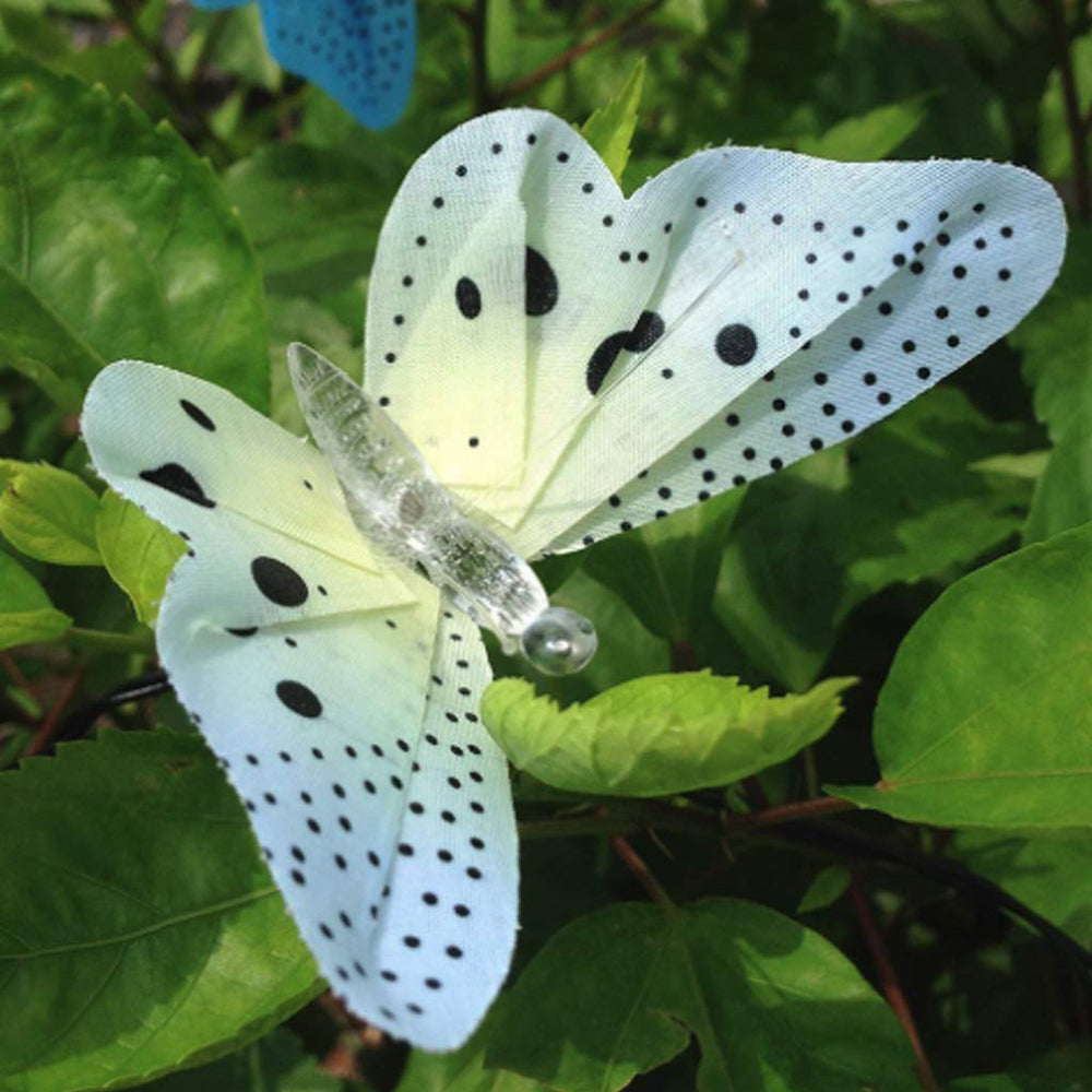 12 LED Solar Butterfly Lamp String Optical Fiber Optic Fairy Light Waterproof Christmas Outdoor Garden Holiday Decoration