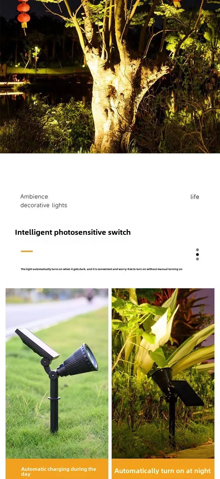 1/2 Packs Solar Lights Solar Spotlight Waterproof Solar Wall Light Solar Garden Light Solar Lamp Outdoor Spotlight