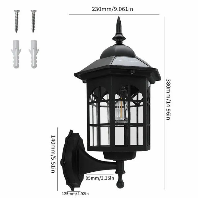 E2 Solar Flame Hanging Lantern Lights Outdoor IP65 3 Modes Solar Powered Lamp Wall Mounted Lights Fence Patio Porch Garden Decor
