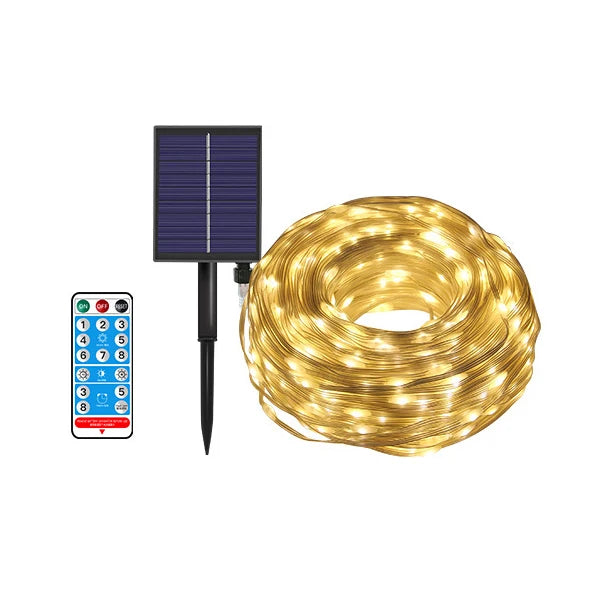 Outdoor Solar String Lights 300 LEDs Solar Powered Fair Christmas Lights Waterproof Copper Wire Lights for Patio Yard Tree