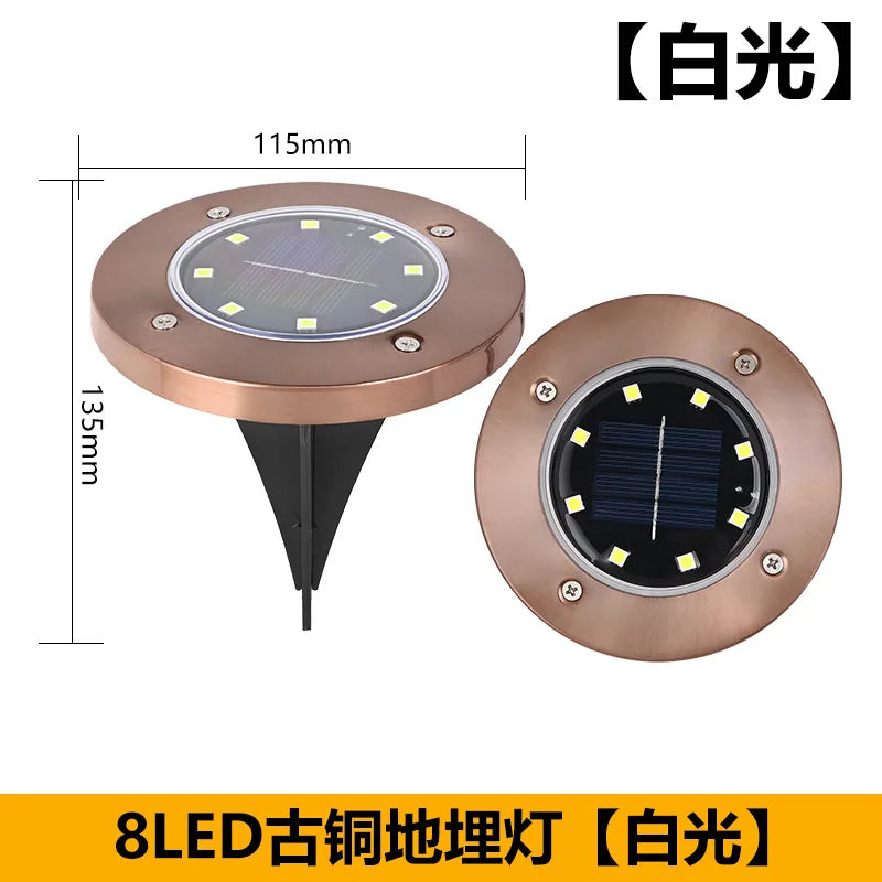 Solar Ground Lights LED Waterproof Solar Garden Lights Outdoor Bright in-Ground Lights Landscape Lighting for Patio Pathway Lawn