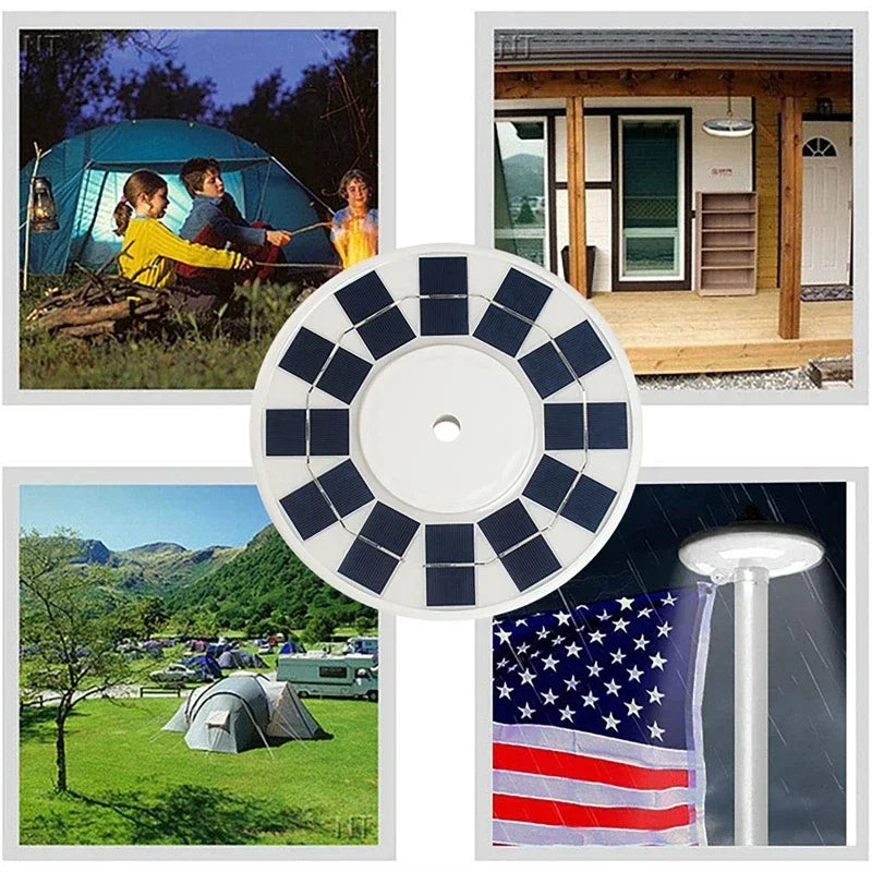 128LED Camping Light Solar Powered Flag Pole Lamp Flagpole Top Bright Night Lighting Outdoor Waterproof LED Light