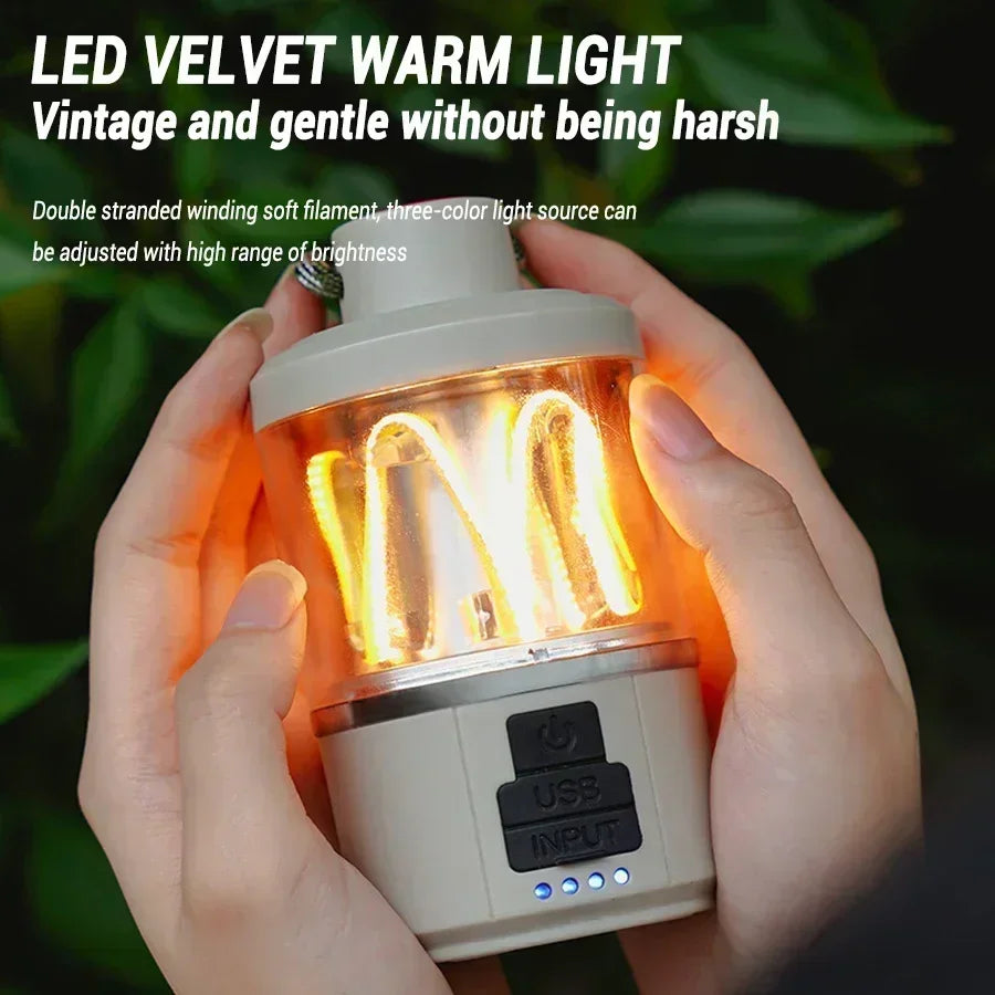 Solar Camp Lantern - IPX7 Waterproof with 360° Magnetic Base & Rechargeable