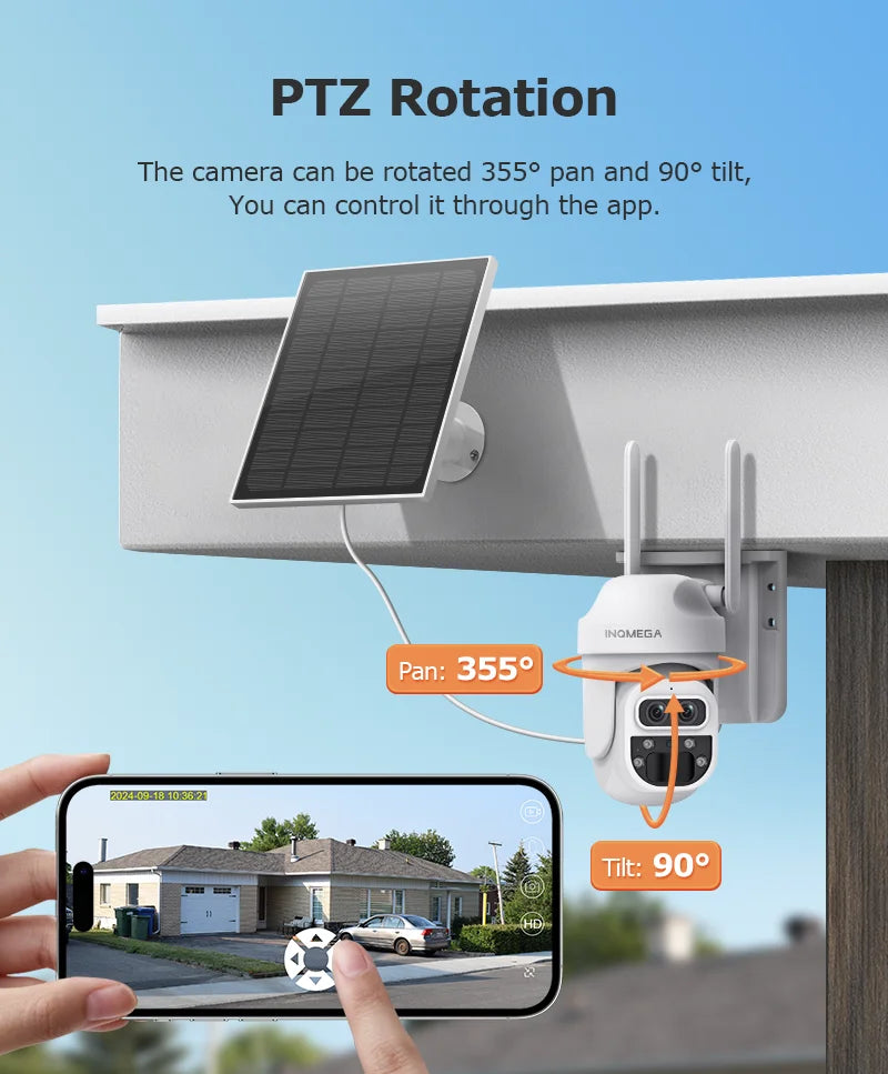Solar Camera Security Cameras Wireless WIFI / 4G Solar Outdoor Camera 8MP 4K 12X Zoom SIM Human Detection Security Kamera