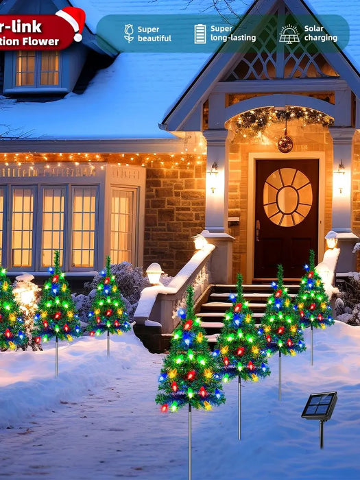 Strawberry Christmas Tree Solar Christmas Decoration 1 to 4 Christmas Tree Enlarged Solar Outdoor Christmas Aisle Lights for Christmas Decoration Channel Garden Courtyard Beautiful Bright