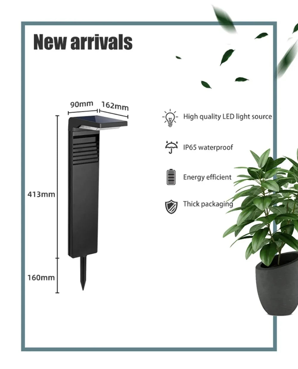 Solar Lawn Lamps Outdoor Garden Lamps Durable Plastic Pathway Lights Ideal for Driveway Lawn Patio Sidewalk Outdoor Lighting