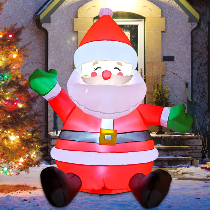 Christmas Solar Term Model Balloon,Glow Inflatable Sitting Santa Claus Snowman,Courtyard Door Shopping Mall Decoration Props