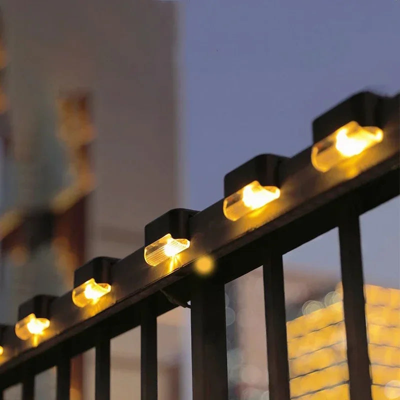 Solar Deck Lights 4 PacK Outdoor Step Lights Waterproof Led Solar Lamp for Railing Stairs Step Fence Yard Patio and Pathway