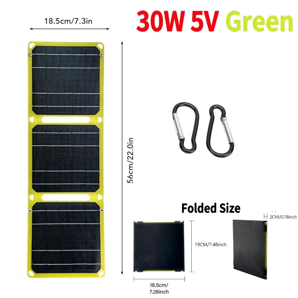 30W/40W 5V Portable Cell Phone Charge Panels PD 20W QC 3.0 5V 9V 12V Foldable Mobile Power Bank Charger for USB A C Power Bank