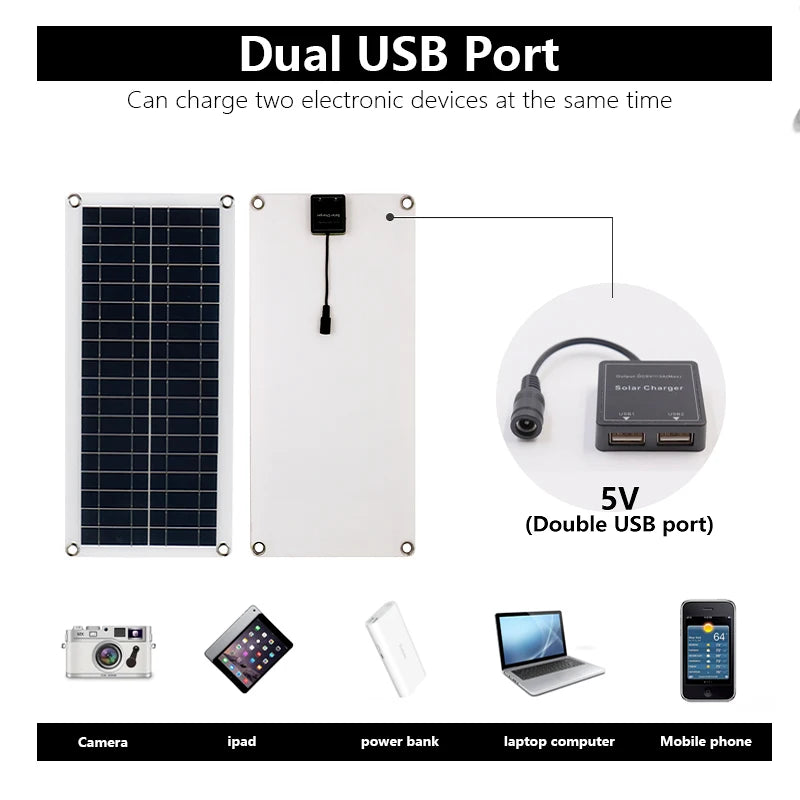 10-1000W Flexible Solar Panels For Outdoor Mobile Phone Charging Outdoor Street Lights Portable Appliances