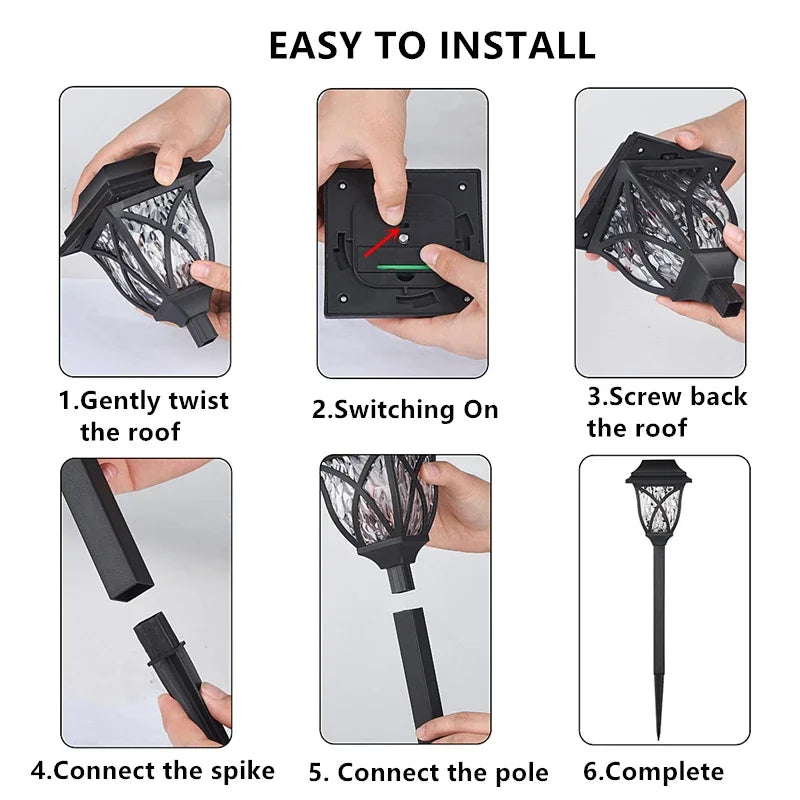 Solar Pathway Lights LED 2pack Outdoor Landscape Path Lamp Waterproof Solar Garden Lights for Yard Garden Walkway Patio Driveway