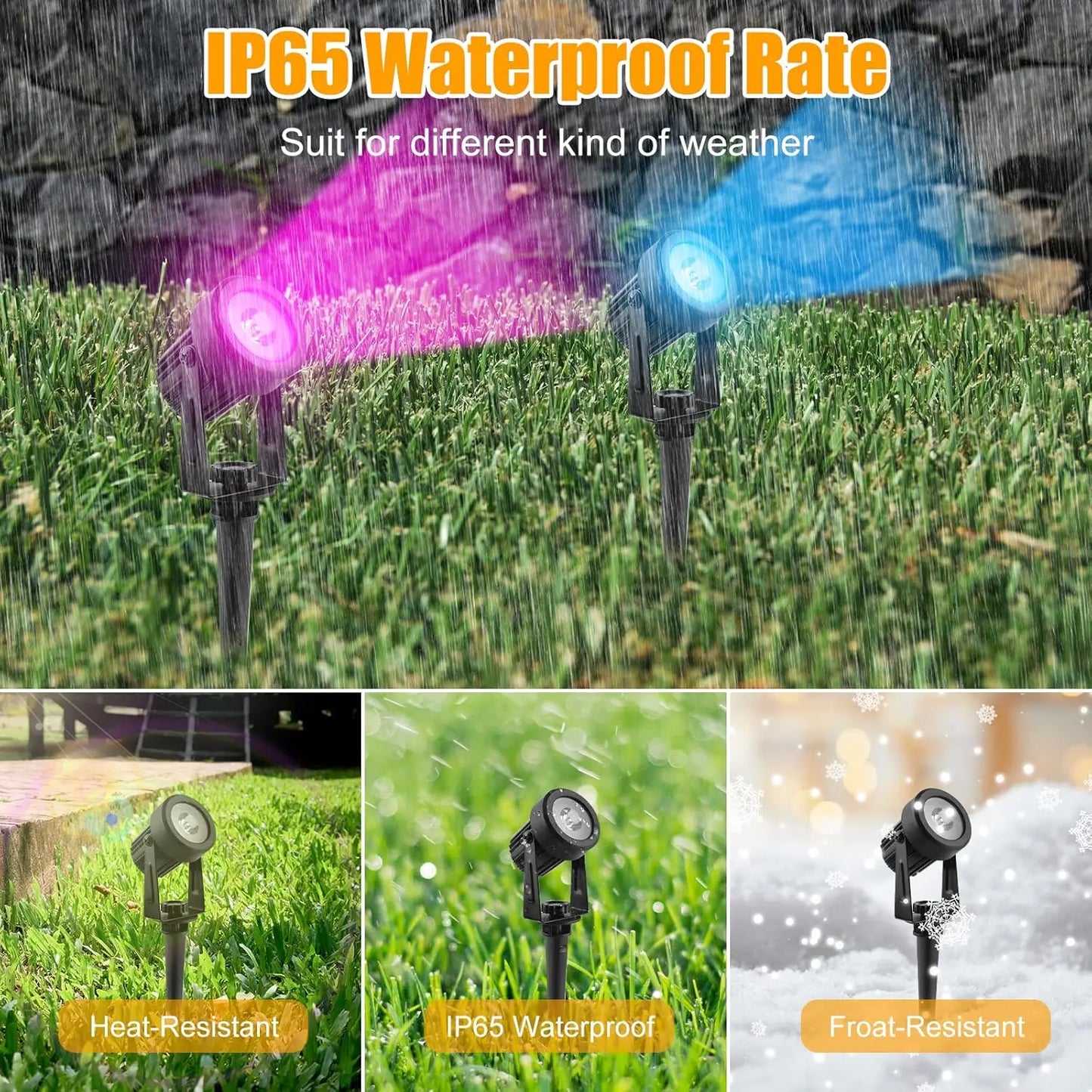 1/2/4/6 LEDS RGB Solar Spotlight IP65 Waterproof Color Changing Outdoor Garden Light For Landscape Tree Solar Street Wall Lamp