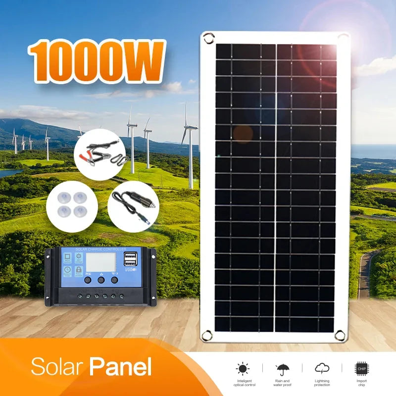 10-1000W Flexible Solar Panels For Outdoor Mobile Phone Charging Outdoor Street Lights Portable Appliances
