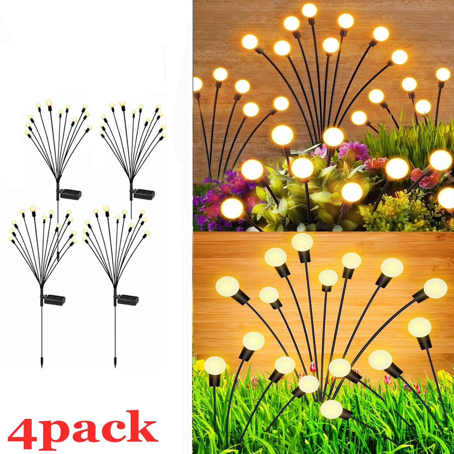 Solar Garden Lights Solar Swaying Light Sway by Wind Outdoor Lights Solar Garden Decorative Lights Yard Patio Pathway Decoration