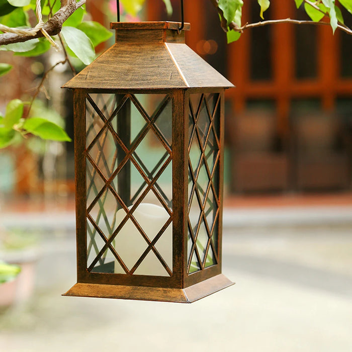 Solar LED Hanging Light Outdoor Garden Lantern Shape Ornament Backyard Porch Terrace Lawn Decoration Art Sculpture