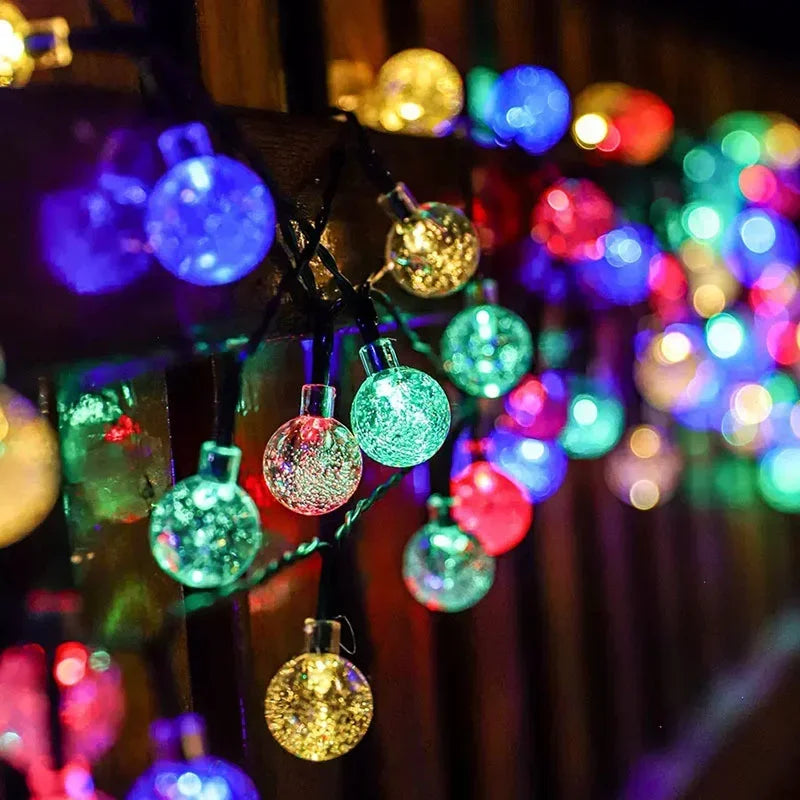 Solar Bubble Light String 8 Lighting Modes LED Lights Holiday Garden Tree Yard Party Christmas Outdoor Street Camping Decoration