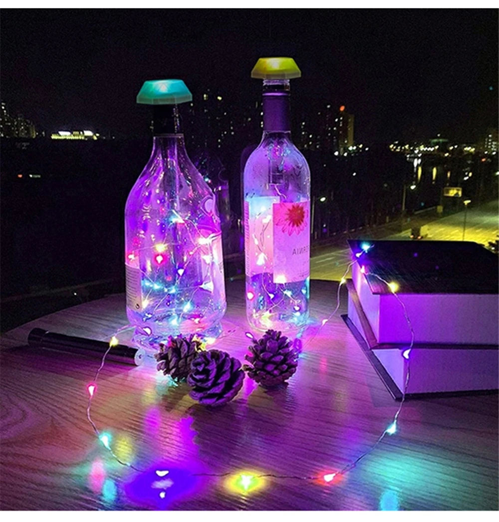 Upgraded Solar Wine Bottle Lights LED Waterproof Copper Lights Fairy Cork String Lights for Christmas, Outdoor, Wedding Decor