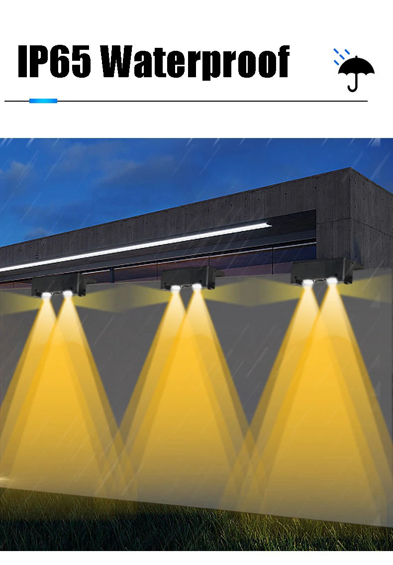 1/2/4/6 Pcs Solar Outdoor Wall Light Garden Decoration Lights 12 Colar Modes Adjustable Courtyard Fence Exterior Wall Lighting