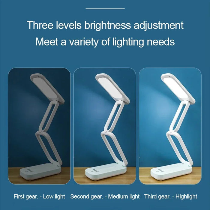 Foldable Solar Powered Desk Lamps and USB Rechargeable Eye Protection Reading Lights Room Bedside Dimmable Desk Night Lighting