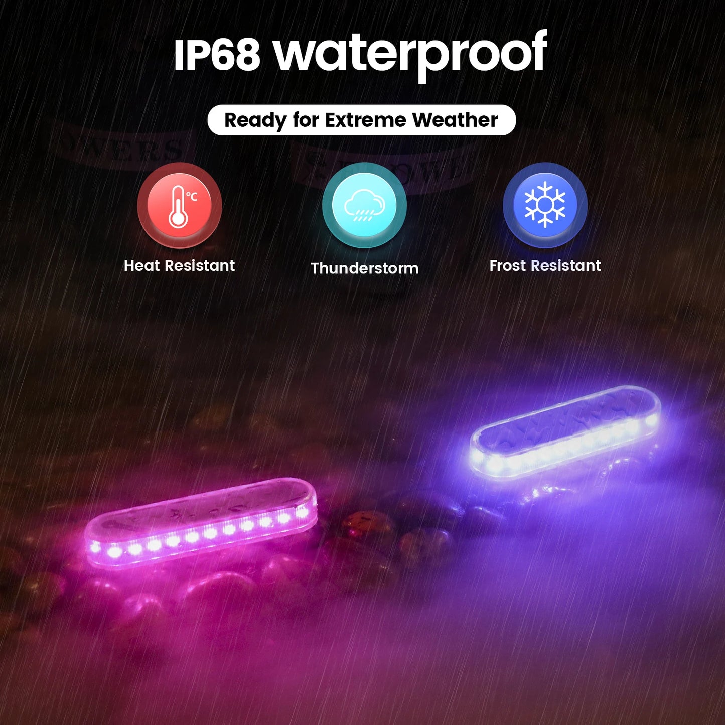 Solar Deck Lights Outdoor Waterproof LED Step Sidewalk Stair Garden Light IP68 Auto On/Off Solar Powered Dock Driveway Lighting