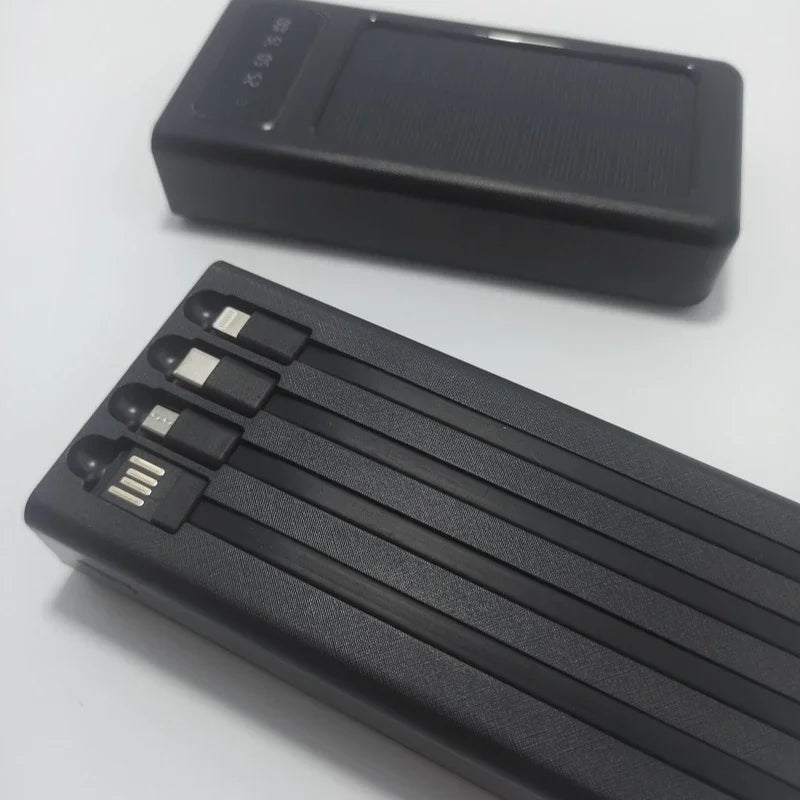 500000MAH 200000mAh 300000mAh Solar BCAK Power Bank, Convenient Ultra-thin Built-in Cable, Outdoor Camping Mobile Power Supply