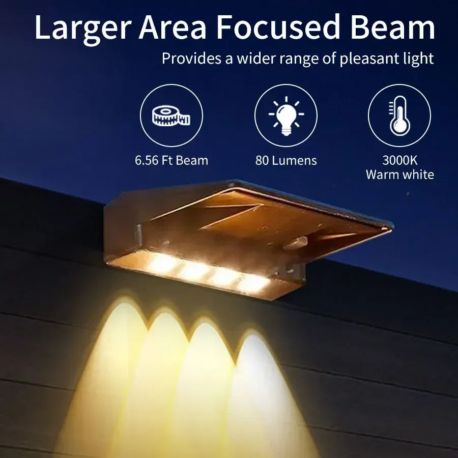 LED Solar Lights Outdoor Wall Lights 2pcs Wall lamp Waterproof Solar Deck Light Garden Decor Solar Lamp Fence Post Yard Pathway