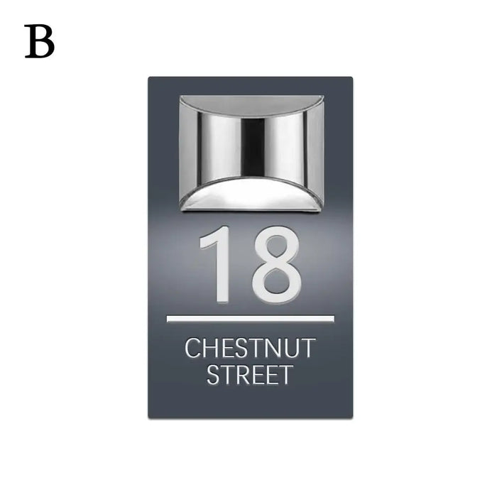 Customized House Sign Solar LED Light Modern Residential Address Sign Printing Address Plaque Street Name Door Plates