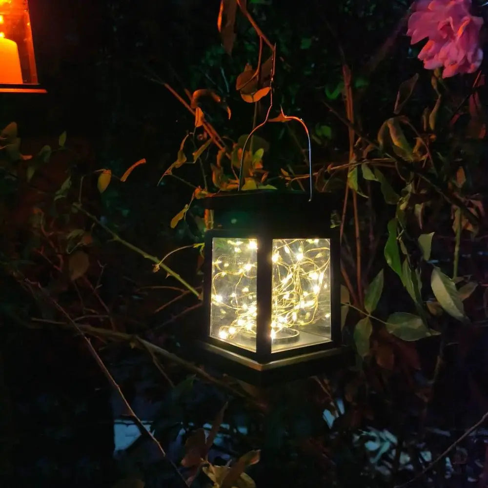 Waterproof Solar Hanging Lantern Luminous Atmosphere Simulated Candle Lanterns Hanging Night Lights Led Wind Lights