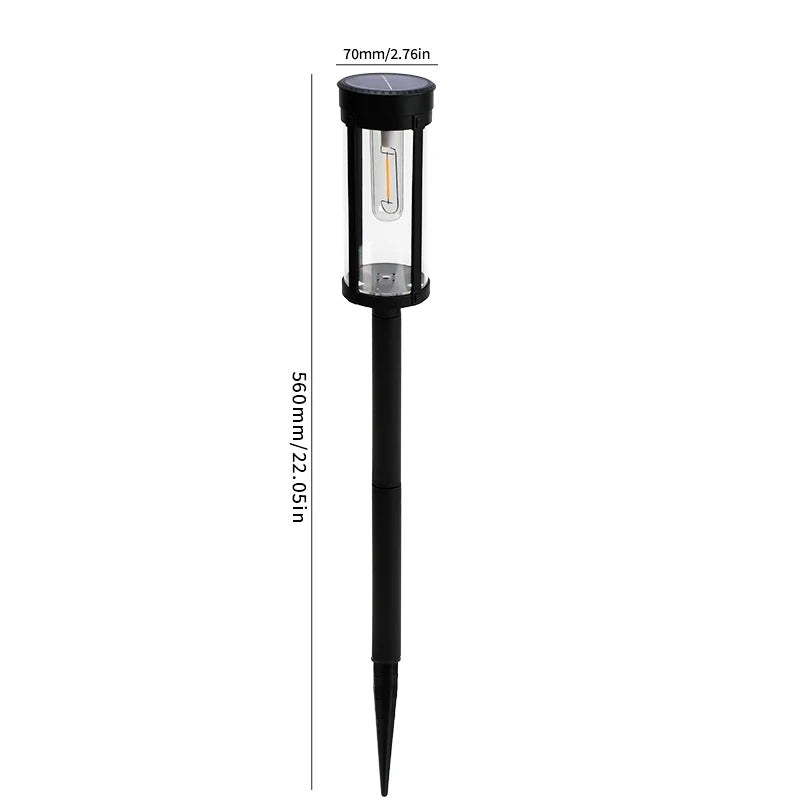2PCS Solar Pathway Warm Lights Outdoor Waterproof Solar Powered Garden for Walkway Yard Backyard Landscape Lighting Decorative