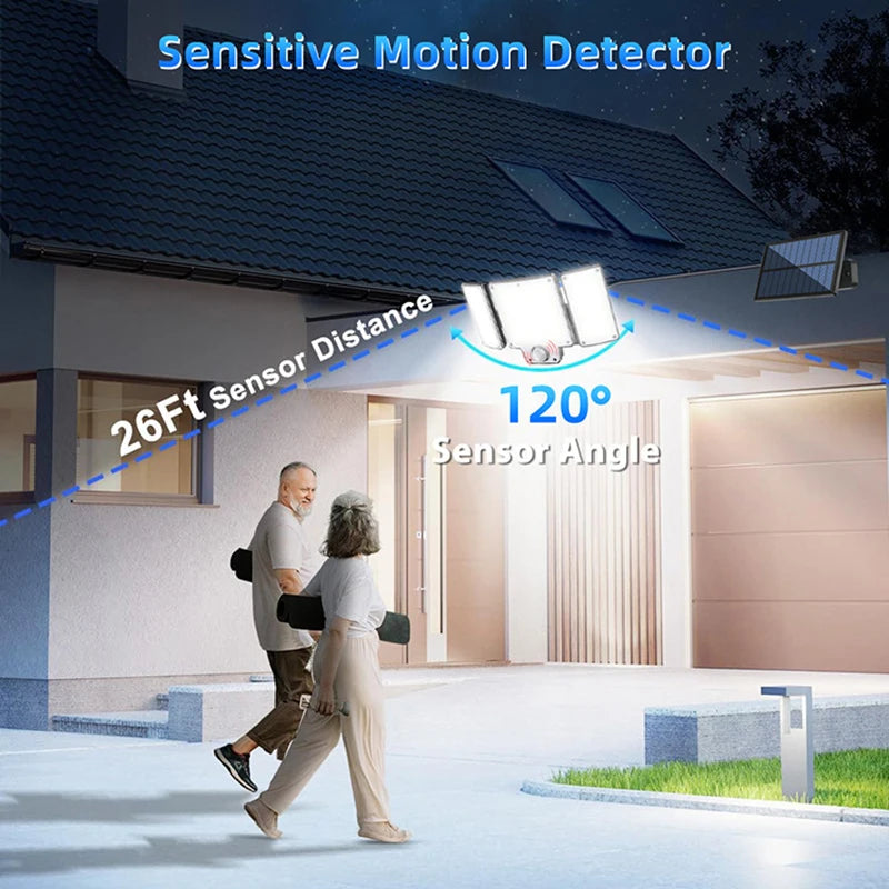 106/144/280 LED Solar Wall Lights Outdoor Motion Sensor Solar Flood Street Lamp with Adjustable Lighting Head For Street Gardens
