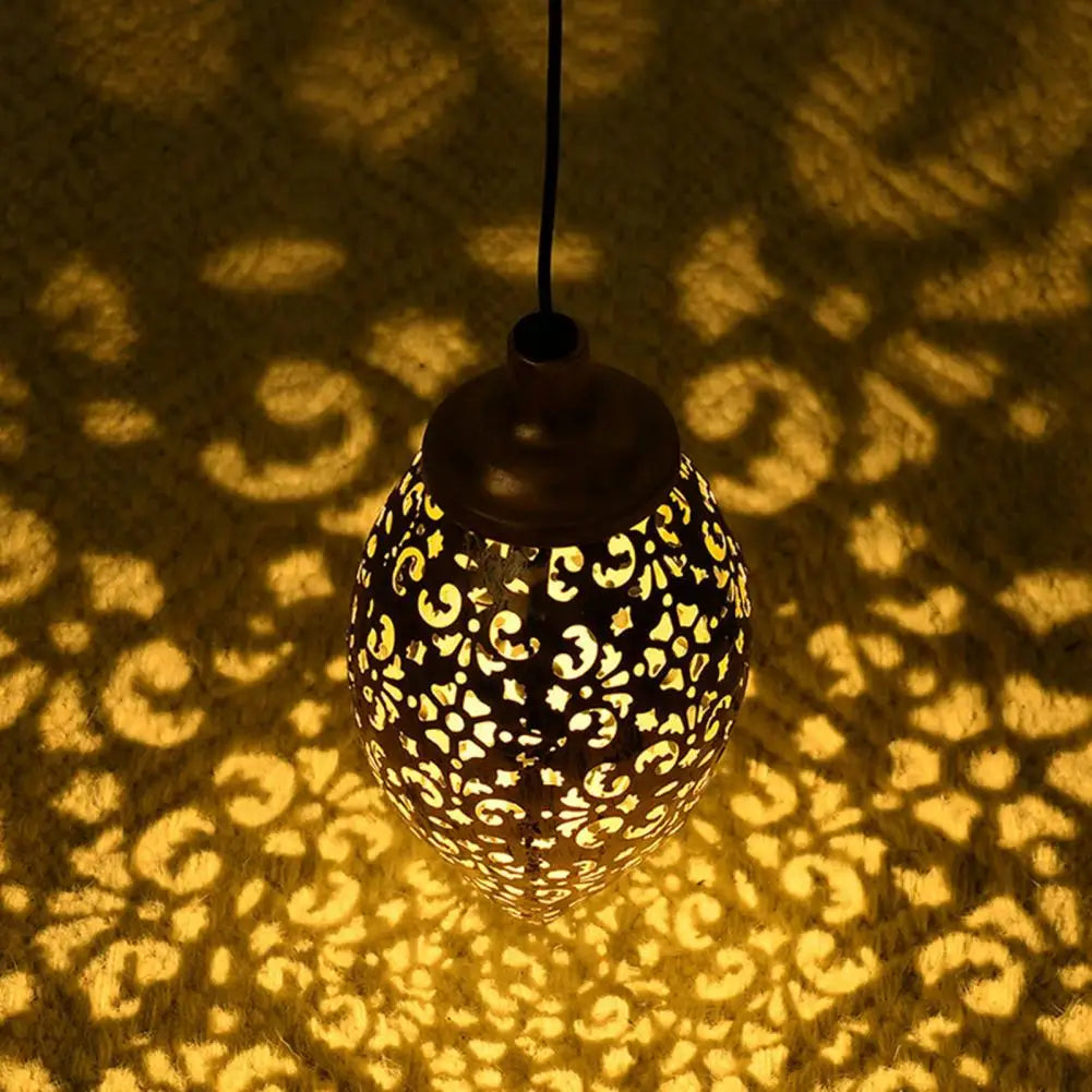 Water Drop Shaped Garden Lantern Lightweight Energy Saving Beautiful Solar Powered Decorative Projection Light Lamp