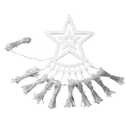 350 LED Solar Christmas Star String Lights 9 Strands Outdoor Fairy Waterfall Tree Lights  For Garden Yard Patio Xmas Decor