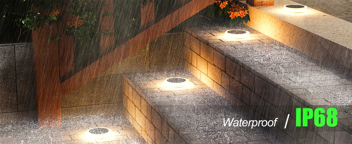 Solar Lights Outdoor Solar Garden Step Lighting Waterproof For Stairs Patio Pathway Yard Fence Wall Lamp Christmas Decoration