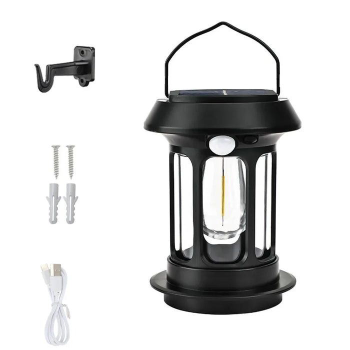 Solar Camping Lighting LED Light Portable Retro Camping Lantern Waterproof Outdoor Garden Lawn Path Lighting Decorative Light