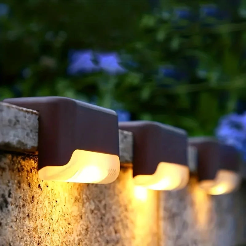 4/8/12pcs LED Solar Step Lamp Outdoor Garden Lights Solar Stair Light Waterproof Fence Lamp Decoration for Patio Path Deck Stair