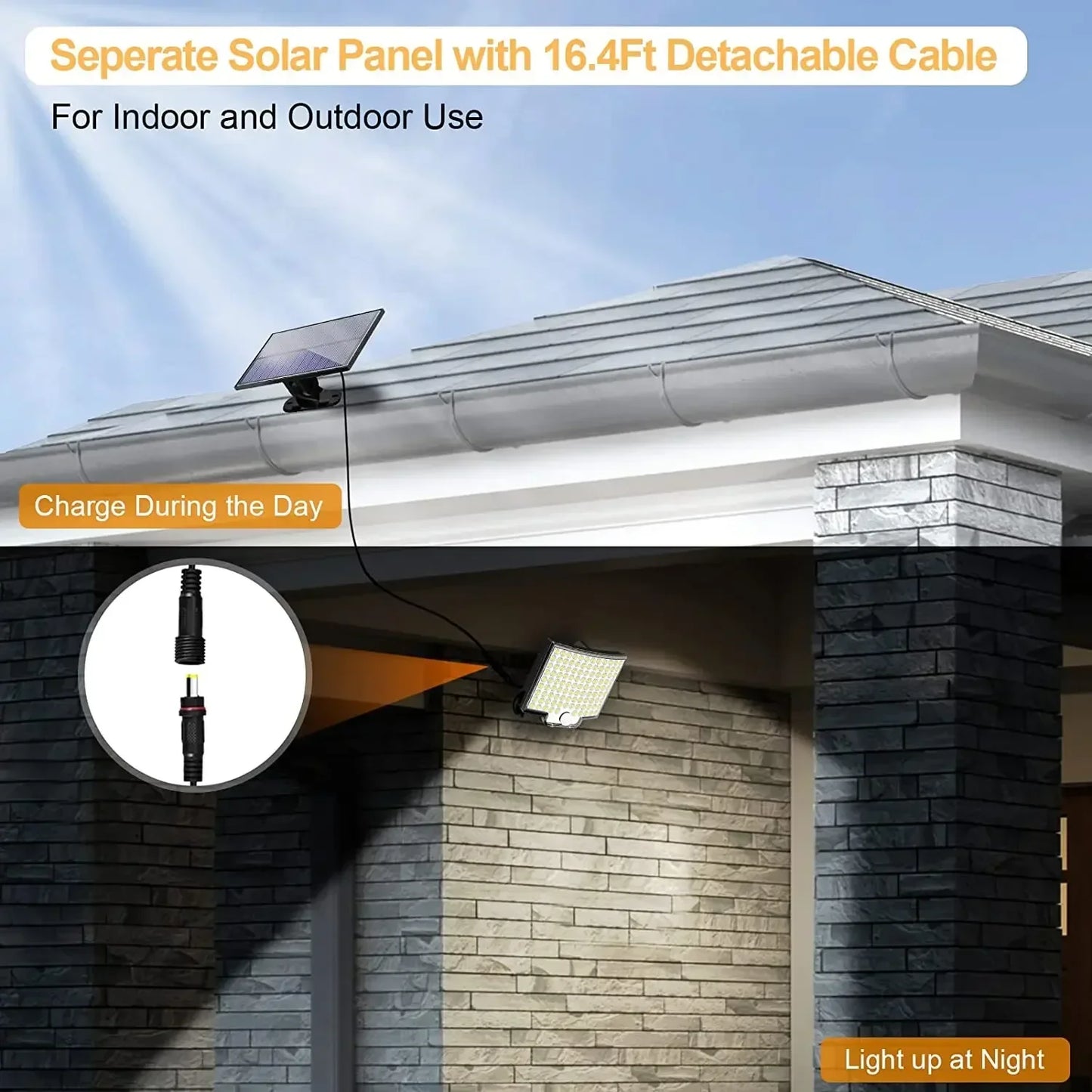 Solar Flood Lights Outdoor 106/280 LED Solar Motion Lights Remote Solar Security Lights Wall Light Waterproof 3 Modes Garden