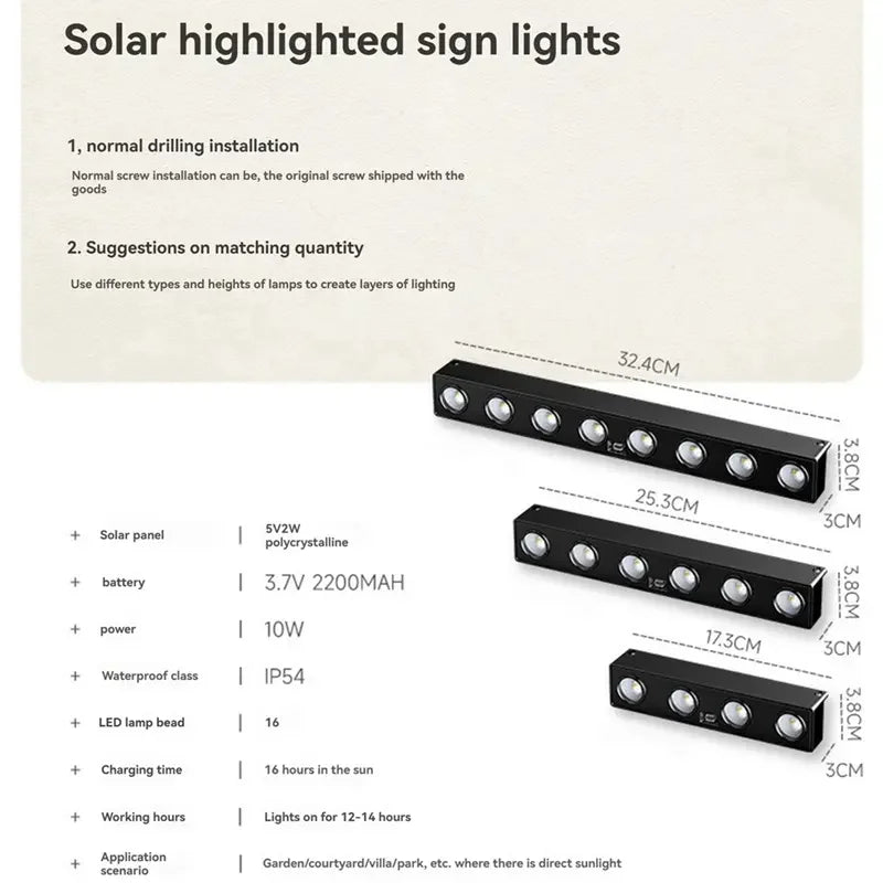 1/2/4Pack Solar Sign Posts Lights Outdoor Waterproof Solar LED Wall Lights for Garden Decor Outdoor Signs Posts House Number