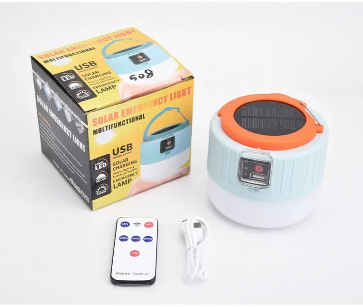 Solar Camping Light Power Bank LED Camping Lanterns with Remote Control Waterproof Outdoor Tent Light Rechargeable Flashlight