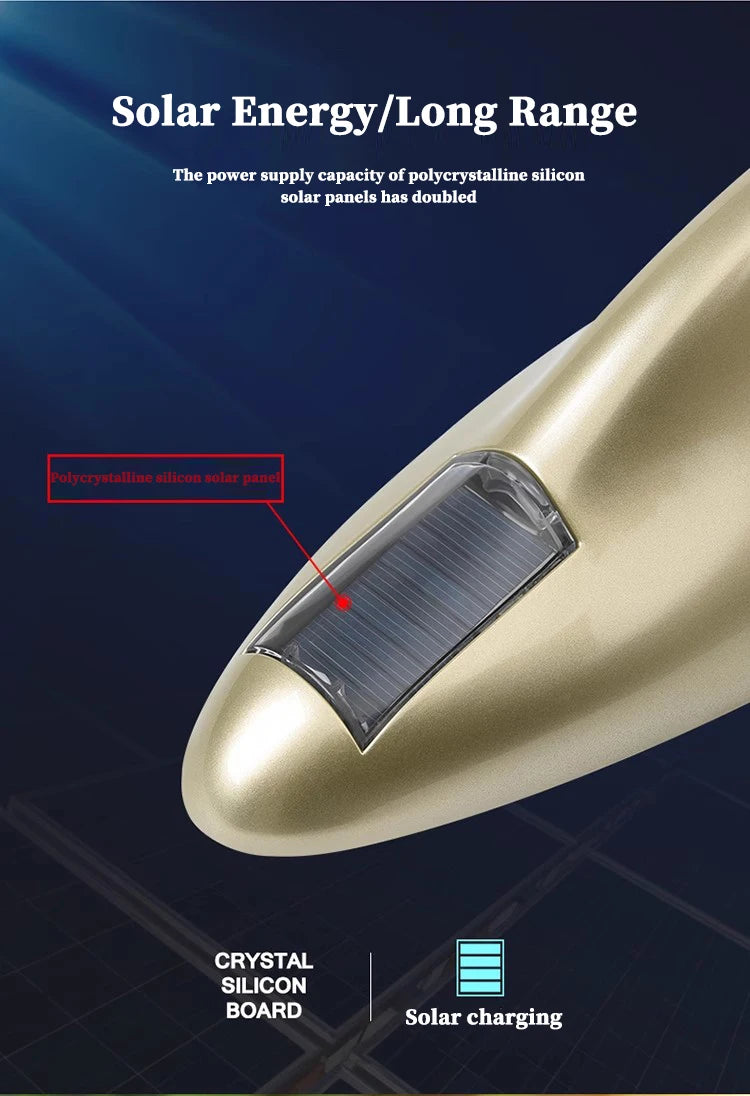 Solar anti rear end collision flashing light LED warning light Car shark fin antenna modified General Motors decorative light
